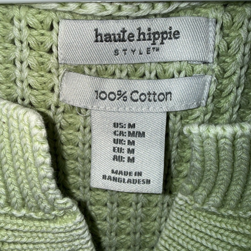 Haute Hippie Light Green Cotton Sweater - Picture 2 of 3